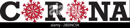 Coronavirus Covid-19 Neues China Virus Jahr 2020 Vektorgrafik Typosymbol oder Logo Stock Vektor