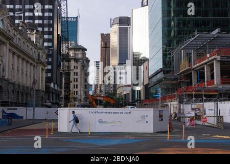 Auckland, Neuseeland. Baustelle im zentralen Geschäftsviertel Stockfoto