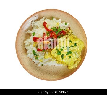 Goan Cod Curry, an der Westküste Indiens gelegen, regionale Küche, bekannt für Meeresfrüchte und Kokosmilch Stockfoto