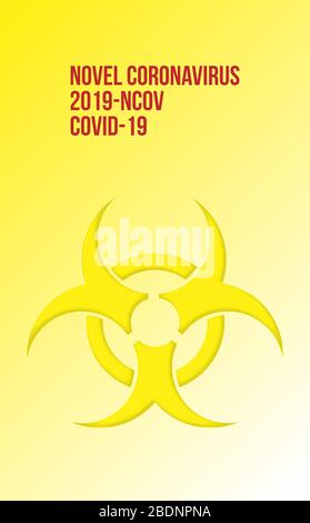Coronavirus Bakterienzelle in Papierschnittplakat, 2019-nCoV Roman Coronavirus Bakterien. Keine Infektion und keine Coronavirus Konzepte. Gefährliches Coronavirus Stock Vektor