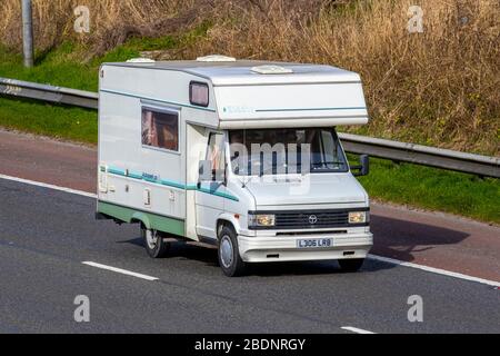 1993 Talbot Express 1300 D; Elddis Touring Caravans and Motorhomes, Campervans, Wohnmobile, Wohnmobile, Familienurlaub, Karawanenurlaub, Leben auf der Straße, Stockfoto