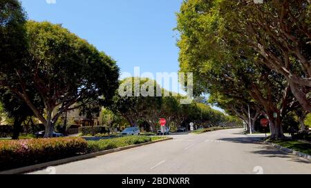 Fahren durch Beverly Hills California - LOS ANGELES, USA - 1. APRIL 2019 Stockfoto
