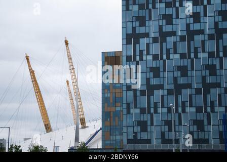 Docklands New Labor Tony Blair Millennium Dome O2 Arena, Peninsula Square, Greenwich Peninsula, London SE10 0DX von Richard Rogers HOK Sport Stockfoto