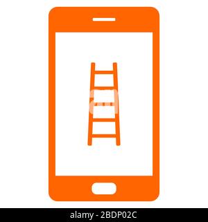 Leiter und Smartphone Stockfoto