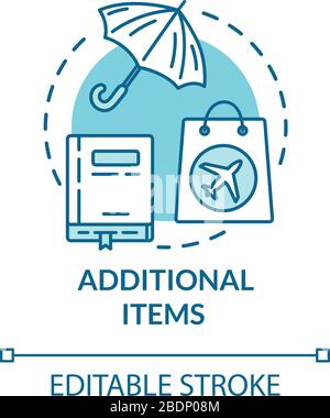 Weiteres Symbol für das Konzept zulässiger Elemente. Transport und Handgepäck AirPort Control Idee Thin Line Illustration. Erlaubte Habseligkeiten. Vektor isoliert Stock Vektor