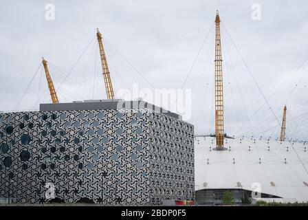 Docklands New Labor Tony Blair Millennium Dome O2 Arena, Peninsula Square, Greenwich Peninsula, London SE10 0DX von Richard Rogers HOK Sport Stockfoto