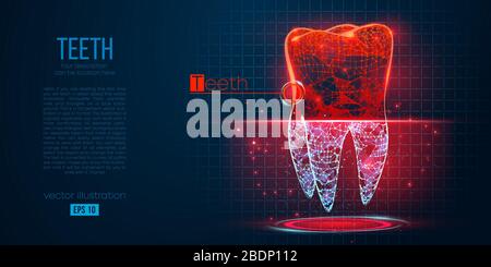 Abstrakte Silhouette der polygonalen n ten Menschen. Scannen, erforschen und diagnostizieren der menschlichen Testtiere. Stock Vektor