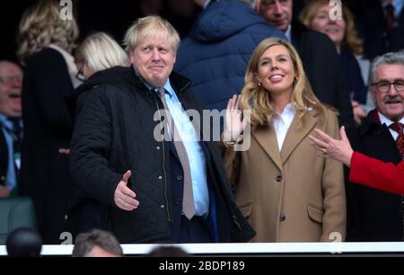 Boris Johnson Premierminister (L) & Freundin / Verlobte Carrie Symonds Stockfoto