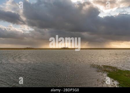 Leuchtturm Westerherversand, Westerhever, Nordsee, Schleswig-Holstein, Deutschland, Europa Stockfoto