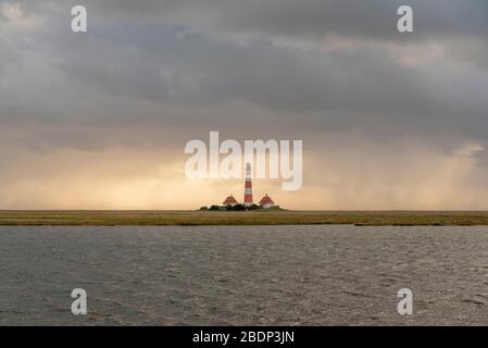 Leuchtturm Westerherversand, Westerhever, Nordsee, Schleswig-Holstein, Deutschland, Europa Stockfoto