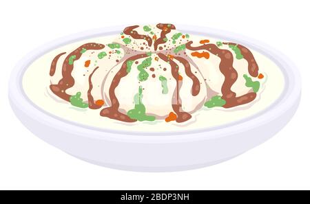 Illustration einer Dahi Vada on Bowl diente als Holi Food Stockfoto