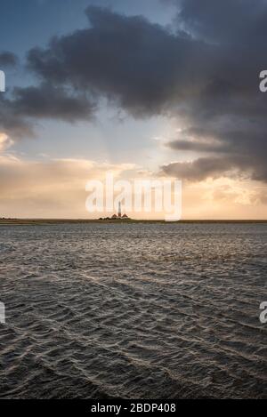 Leuchtturm Westerherversand, Westerhever, Nordsee, Schleswig-Holstein, Deutschland, Europa Stockfoto