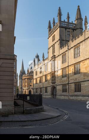 Die Bodleain Library, Radcliffe Camera und die Kirche der Heiligen Maria der Jungfrau, Oxford Stockfoto