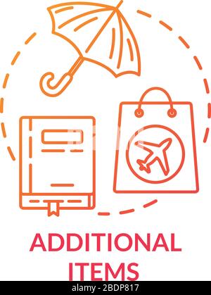 Weiteres Symbol für das Konzept zulässiger Elemente. Transport und Handgepäck AirPort Control Idee Thin Line Illustration. Erlaubte Habseligkeiten. Vektor isoliert Stock Vektor