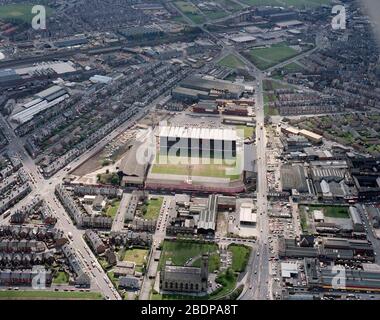 1990, Bramall Lane Fußballplatz, Heimat von Sheffield United, vor der Entwicklung, Sheffield, South Yorkshire, Nordengland, Großbritannien Stockfoto