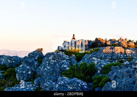 Genießen Sie die Aussicht auf den Tafelberg Stockfoto