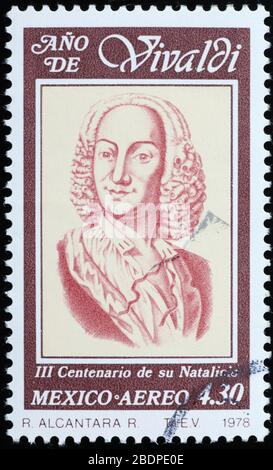 Porträt von Antonio Vivaldi auf Briefmarke Stockfoto