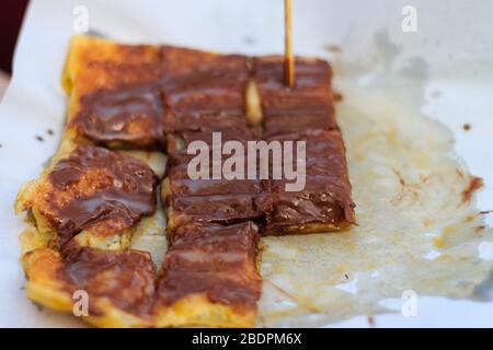 Asia Street Food beliebte Crepes, Pfannkuchen Stockfoto