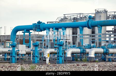 Installation von Beckton Gas Works, London Stockfoto