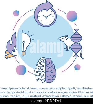 Symbol für das Konzept der biologischen Prozessregulierung mit Text. Evolution und Anpassung des Organismus. PPT-Seitenvektorvorlage. Broschüre, Magazin, Broschürendesign Stock Vektor