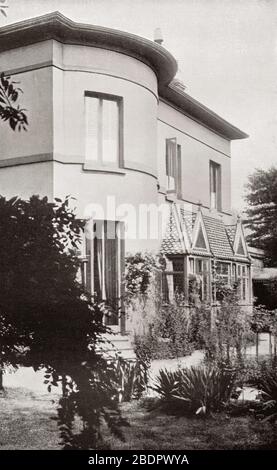 The Priory, 21 North Bank, St. John's Wood, London, England. Die Heimat von Mary Ann Evans, auch bekannt unter ihrem Federnamen George Eliot, von 18-1880. Englischer Romanautor, Dichter, Journalist und Übersetzer. Aus der Internationalen Bibliothek berühmter Literatur, herausgegeben um ca.1900 Stockfoto