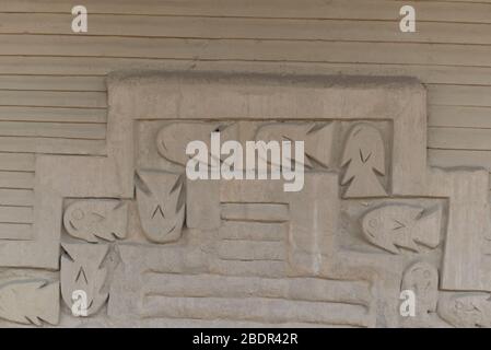 Chan Chan, Trujillo, Peru - 23. November 2016: Archäologische Stätte von Chan Chan in der Region La Libertad Antike Hauptstadt des Chimu-Königreichs. Stockfoto