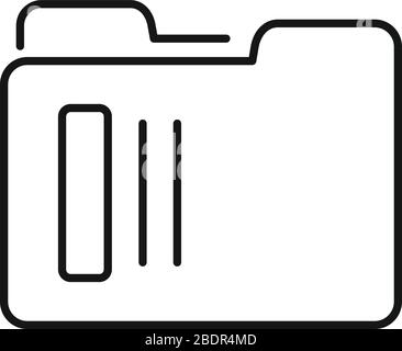 Symbol für Ordner der Startdatei. Umreißen Sie das Vektorsymbol für Startdateiordner für Webdesign, das auf weißem Hintergrund isoliert ist Stock Vektor