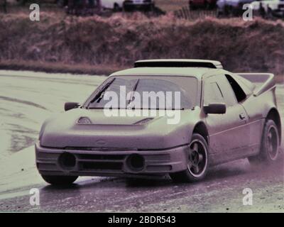 Ford RS200, Gruppe B Rally Car, auf Lydden Hill Rallycross Circuit (um 1987), Denton mit Wootten, Kent, Großbritannien Stockfoto