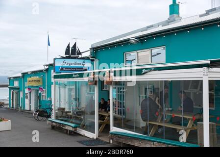 Seabaron Meeresfrüchte und Lobstersuppe Restaurant im Hafen in Reykjavik, Island Stockfoto