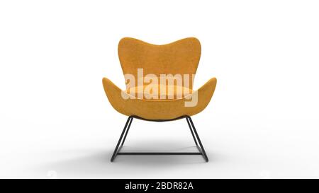3D-Rendering eines Retro-Sessel Möbel isoliert weißen Hintergrund Stockfoto