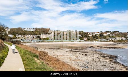 Im Bild: Langland Bay bei Swansea, Wales, UK. Sonntag, 22. März 2020 Stockfoto