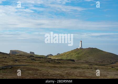 Reykjanesviti, der Leuchtturm in Rekjanes, Island Stockfoto