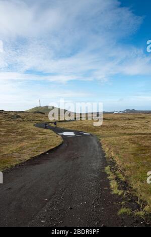 Reykjanesviti, der Leuchtturm in Rekjanes, Island Stockfoto