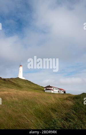 Reykjanesviti, der Leuchtturm in Rekjanes, Island Stockfoto