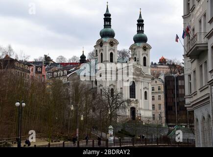 Katholische Pfarrkirche St. Maria Magdalena Karlovy Vary Tschechien Stockfoto