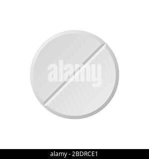 Viruspille weiße Tablette medizinische Hilfe Symbol Vektor Illustration Stock Vektor