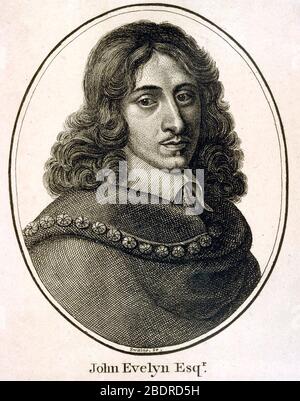 JOHN EVELYN (1620-1706) englischer Schriftsteller, Diarist, Gärtner, ca. 1650 Stockfoto