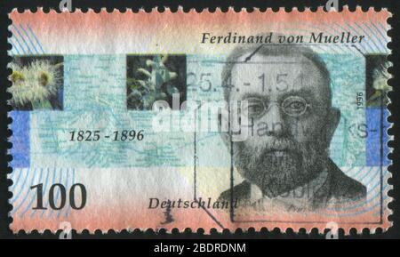 DEUTSCHLAND - UM 1996: Briefmarke gedruckt von Deutschland, zeigt Porträt Baron Ferdinand von Müller, um 1996. Stockfoto