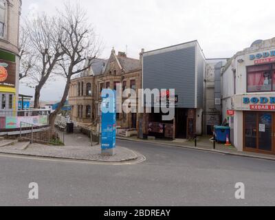 Newquay desertierte, Covid 19 Lockdown, Einkaufsviertel leer, Touristengeschäft geschlossen. Newquay Cornwall, Großbritannien. Kredit:Robert Taylor/Alamy Live News Stockfoto