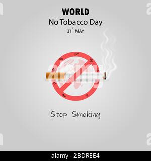 World No Tobacco Day Infografisches Hintergrunddesign.World No Smoking Day Typographical Design Elements.May 31st World no Tobacco Day.No Smoking Day Awa Stock Vektor