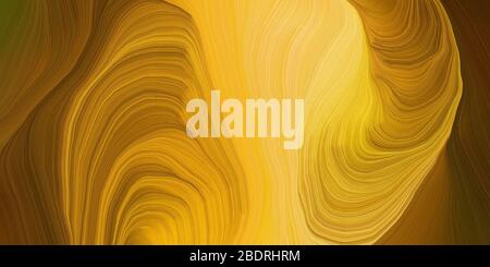 Lebendige Hintergrund-Grafik mit modernen weichen Wellen wirbeln Hintergrund Illustration mit dunklen goldenen Stab, goldenen Stab und Schokolade Farbe. Stockfoto