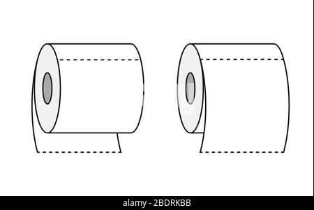 Zwei Rollen des symbols für toilettenpapier, isoliert auf der weißen Vektorgrafik EPS10 Stock Vektor