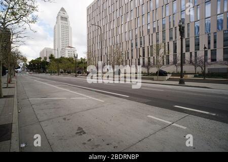 22. März 2020, Los Angeles, Kalifornien, Downtown Los Angeles Noon, Governor Newsom Auftrag Aufenthalt zu Hause, um die Kurve der Covid 19 Virus. Stockfoto