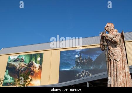Äußere des Warner Bros., Harry Potter Studio Tour in Leavesden, Hertfordshire, England, UK Stockfoto