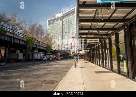 Ruhige Straßen im Meatpacking District in New York am Montag, 7. April 2020. (© Richard B. Levine) Stockfoto