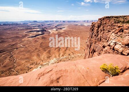 Blick vom Green River auf den Canyonlands National Park, Insel im Sky District, Utah, USA. Stockfoto