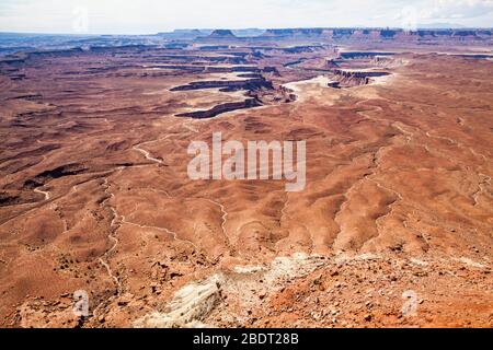 Blick vom Green River auf den Canyonlands National Park, Insel im Sky District, Utah, USA. Stockfoto