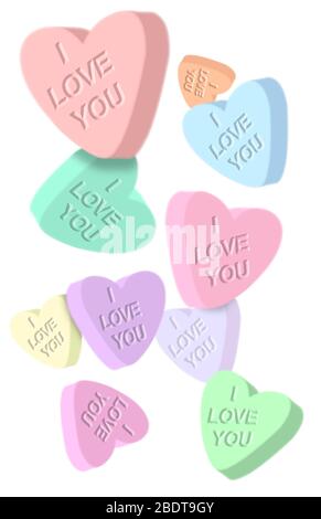 Valentine Candy Hearts Stockfoto