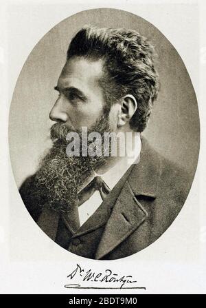 WILHELM RÖNTGEN (1845-1923) Deutscher Ingenieur und Physiker, der Röntgenstrahlen entdeckte. Stockfoto