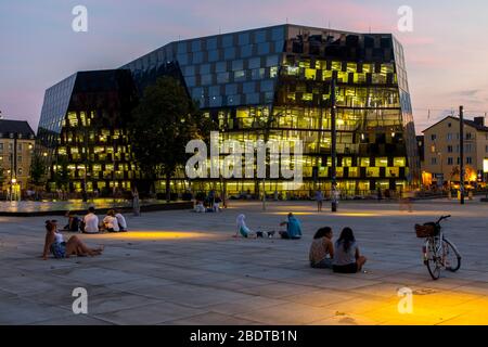 Universitätsbibliothek Freiburg, Neubau, am Platz der UniversitŠt, Freiburg im Breisgau, Deutschland, Stockfoto